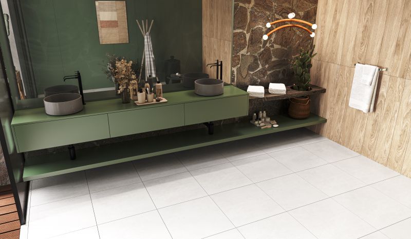 Azulejo blanco ligeramente texturizado.