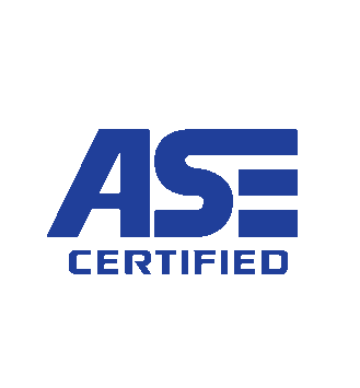 ASE Certified logo in blue on a white background