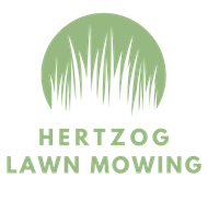 A logo for Hertzog Lawn Mowing Service with a picture of grass in a circle. A logo for Hertzog Lawn Mowing Service with a picture of grass in a circle.