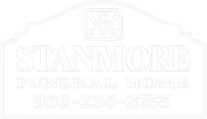 Faded Stanmore logo with a house outline and partially visible contact details