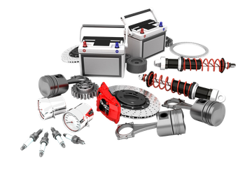 A bunch of car parts are sitting on top of each other on a white background. A bunch of car parts are sitting on top of each other on a white background.