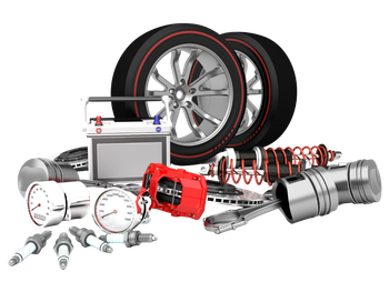A bunch of car parts are sitting on top of each other on a white background. A bunch of car parts are sitting on top of each other on a white background.