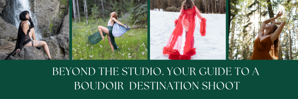 2 outdoor photos of women in lingerie, one in the grass, one in the snow.