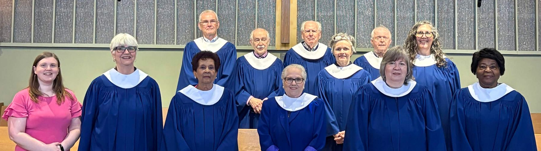 A picture of the members of the choir listed below.
