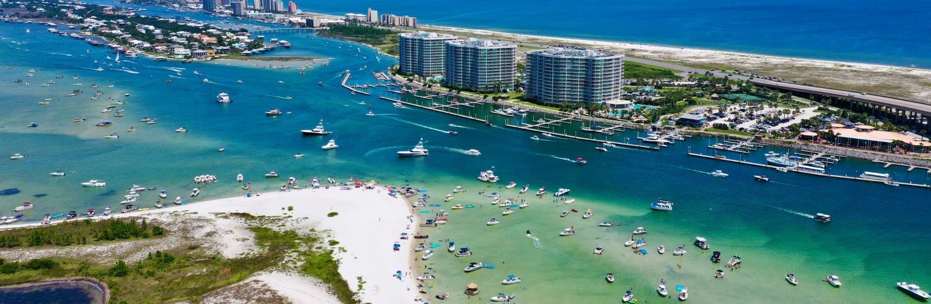 Alabama Point, The Caribe Condos, Robinson Island, The Pass in Orange Beach, Bird Island, Orange Beach Sandbars