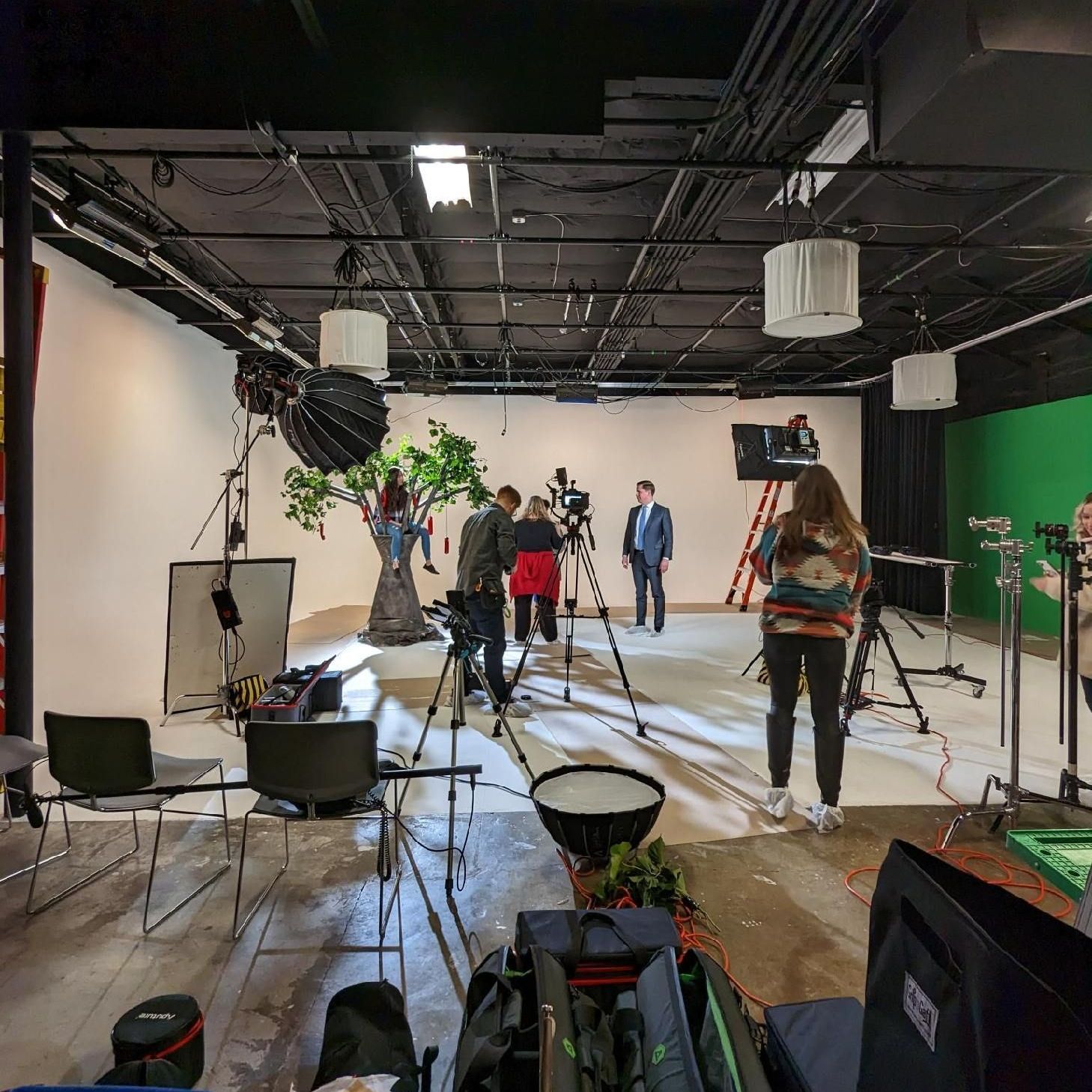 Paul Boyer from BMG sitting in behind an Arri camera between shots