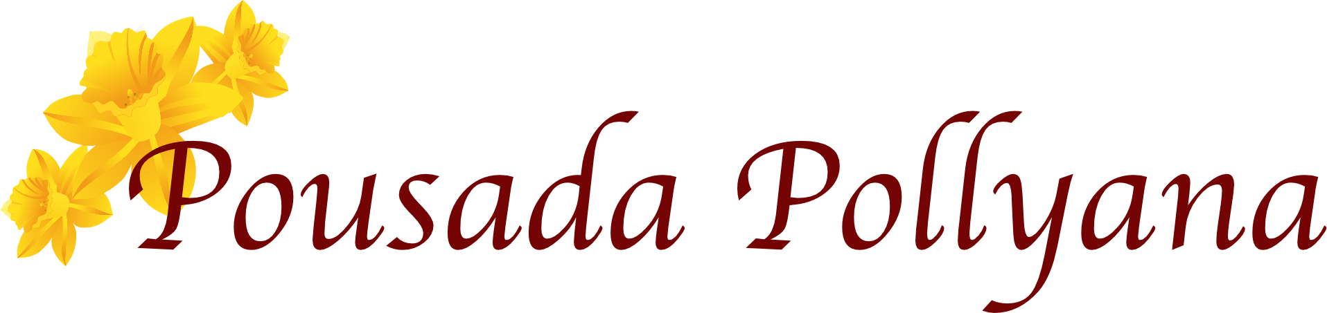 O logotipo da pousada pollyana tem uma flor amarela