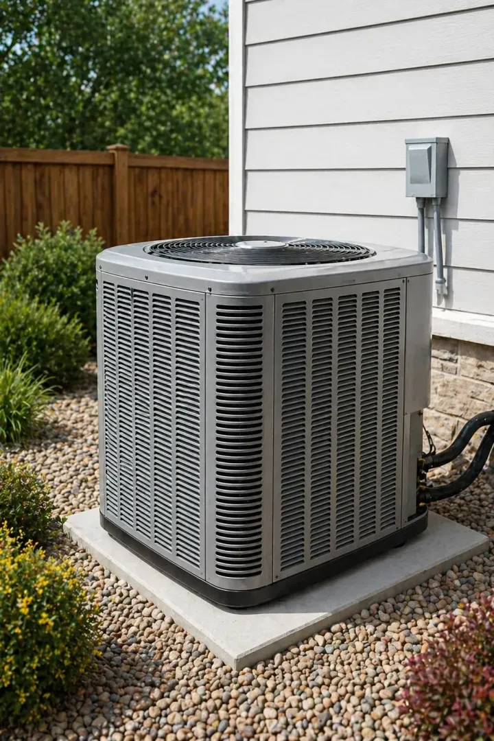New central air conditioning unit installed outside Avondale home on a clean concrete pad