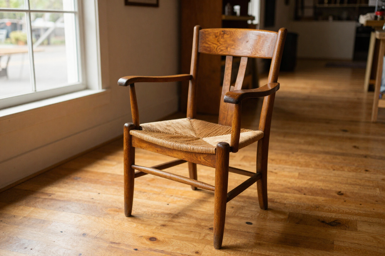 Quality vintage wooden armchair with turned legs at Uptown Marketplace Augusta