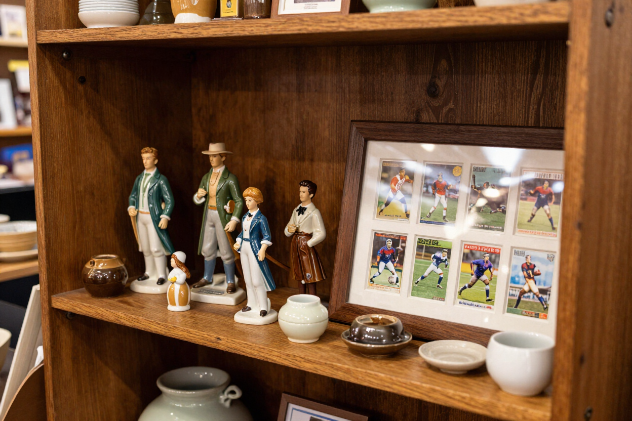 Collectibles display shelves at Uptown Marketplace Augusta