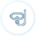 Blue outlined toilet paper roll icon inside a light blue circle