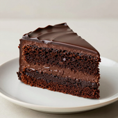 Corte de bolo com cobertura brilhante de ganache ao leite
