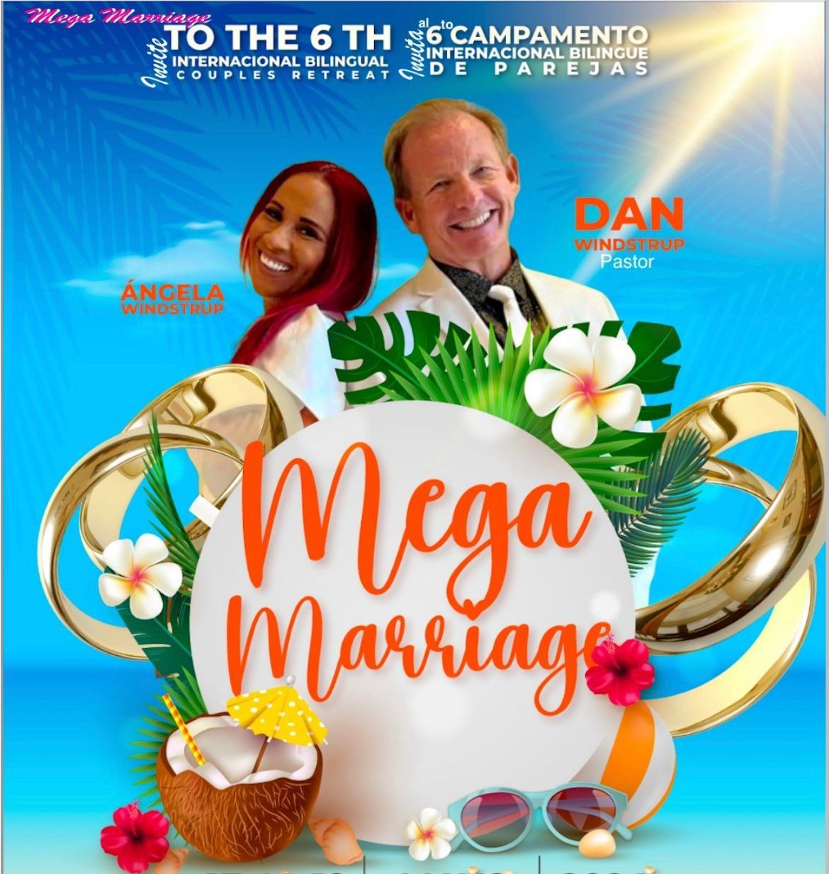 A poster for mega marriage shows a man and a woman