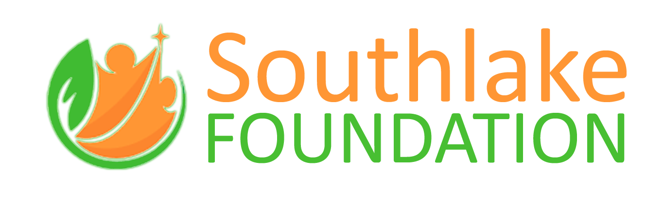 Logo for the Southlake Foundation: leaf and figure graphic with orange text 