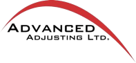 Logo for Advanced Adjusting Ltd. with a red arch over black text.