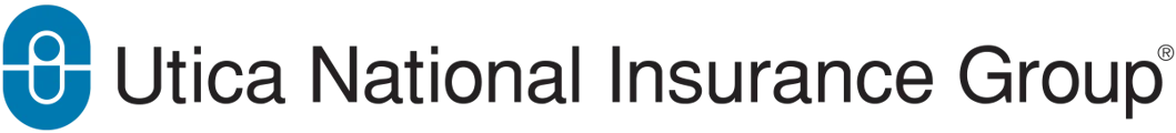 Utica National Insurance Group logo with a blue circle icon.