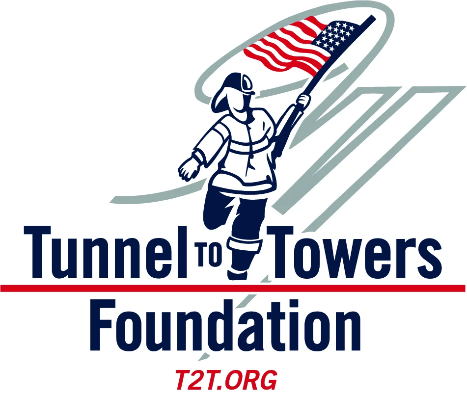 Tunnel to Towers Foundation logo featuring a firefighter carrying a waving American flag.