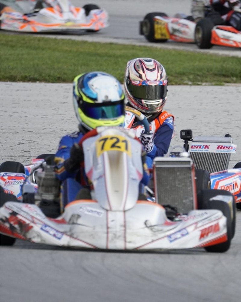 Max Opalski in a go-kart race.