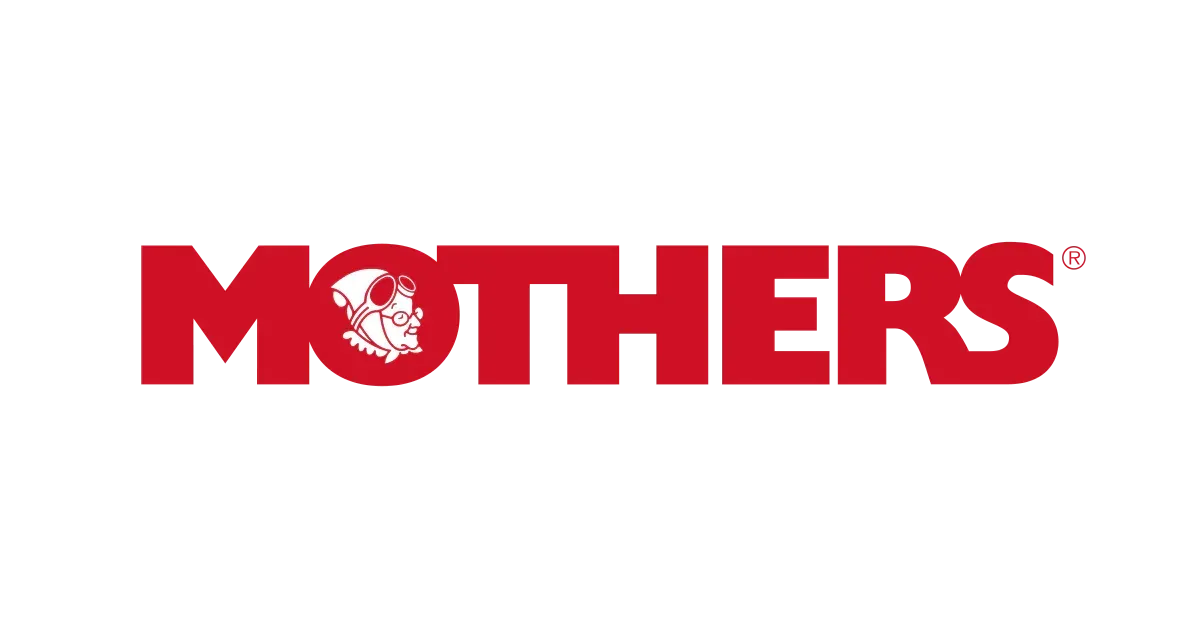 The mothers logo is red and white on a white background.