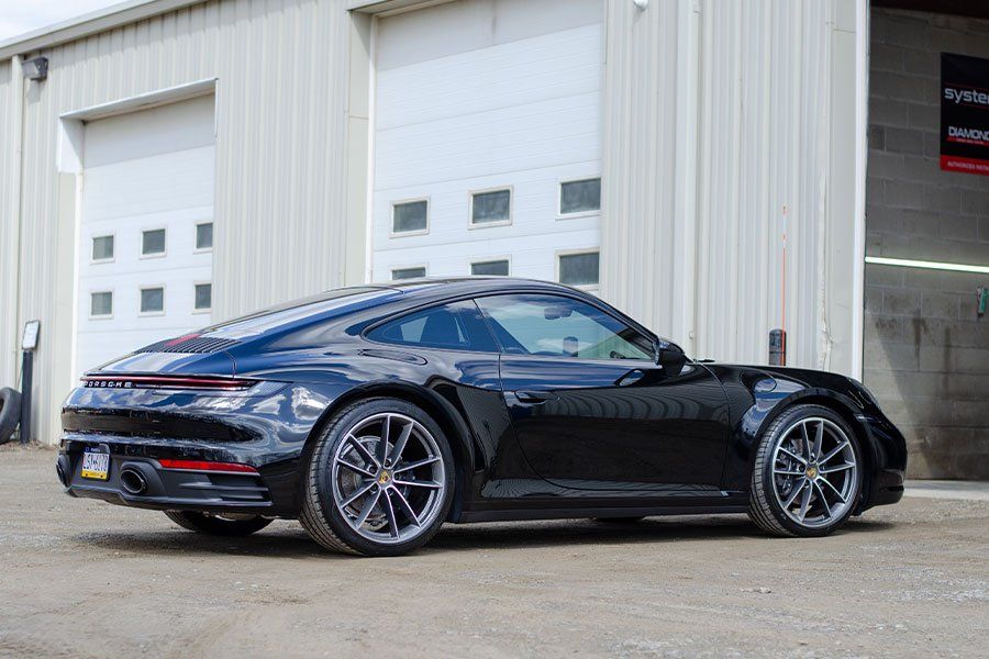 porsche 911 just outside of our new shop Keystone detail