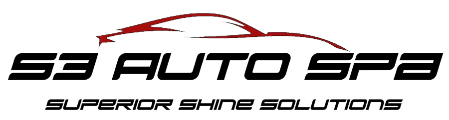 S3 Auto Spa logo with red car outline and tagline “Superior Shine Solutions”