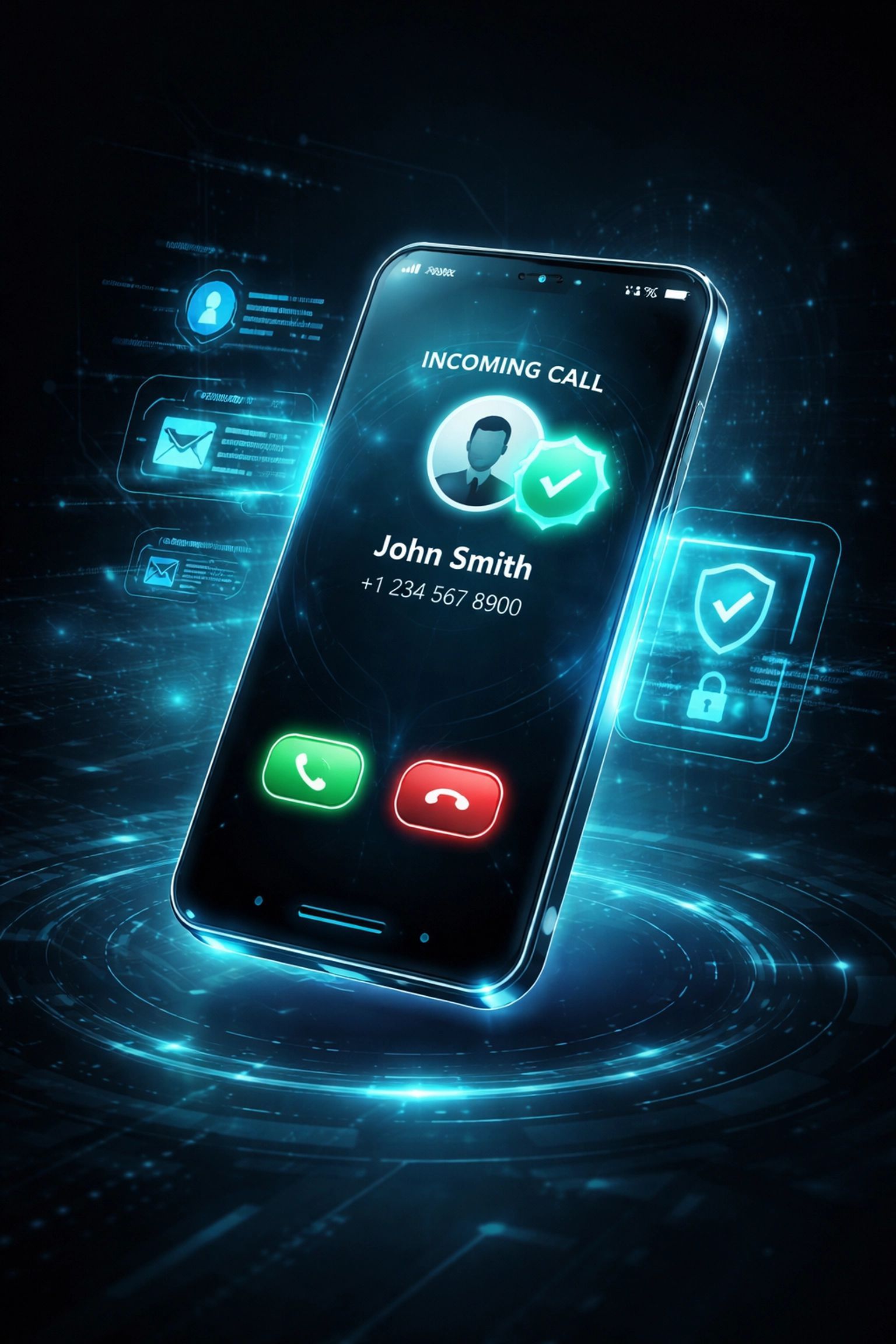 Smartphone with incoming call from