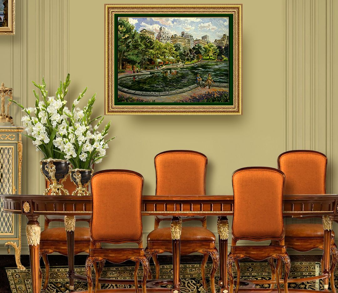 John Varriano, American Artist Oil Painting: Central Park Summer