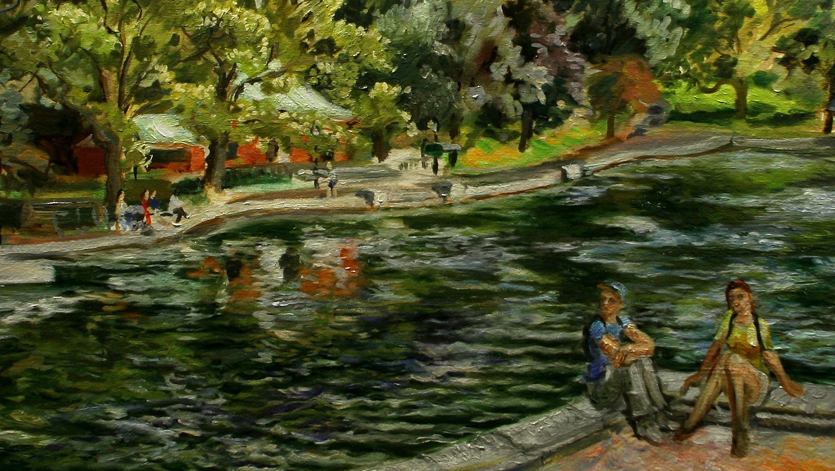 J. Varriano, American Artist Landscape Oil Painting: Central Park Summer