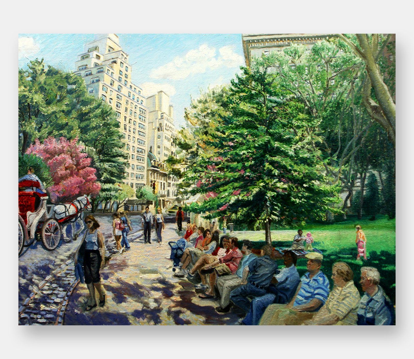 John Varriano, American Artist Oil Painting: Park Bench