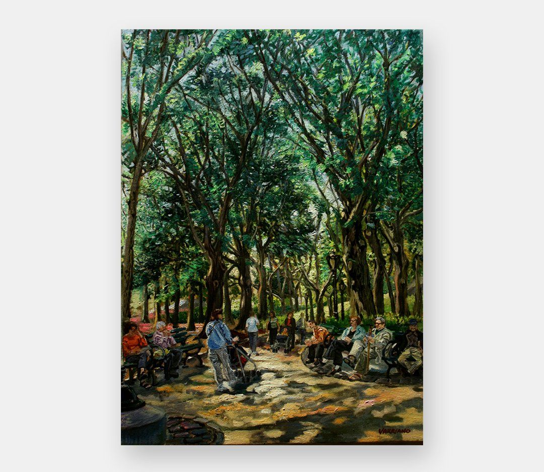 John Varriano, American Artist Oil Painting: Sunny Park