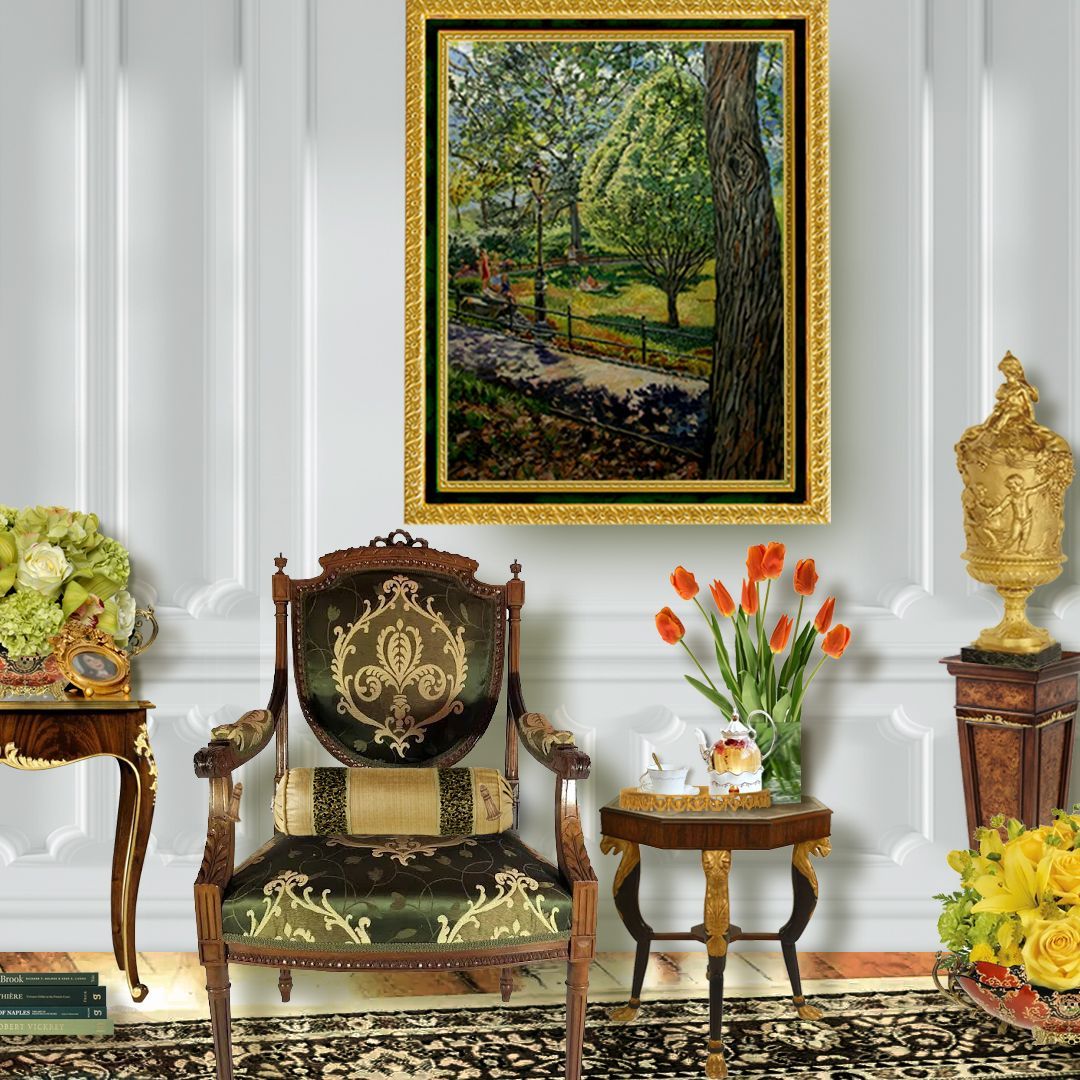 John Varriano American Artist Landscape Oil Painting: Three Girls