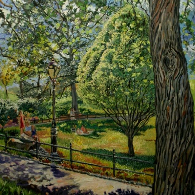 John Varriano Landscape Oil Painting: Three Girls