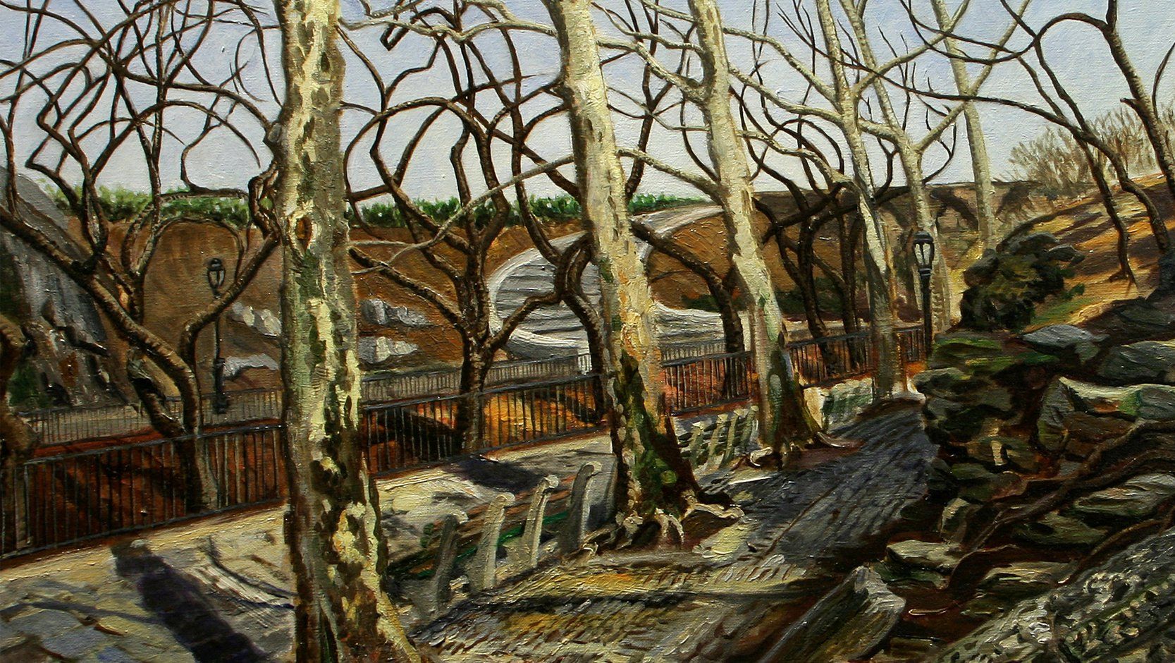 J. Varriano, American Artist Landscape Oil Painting: Winter Park
