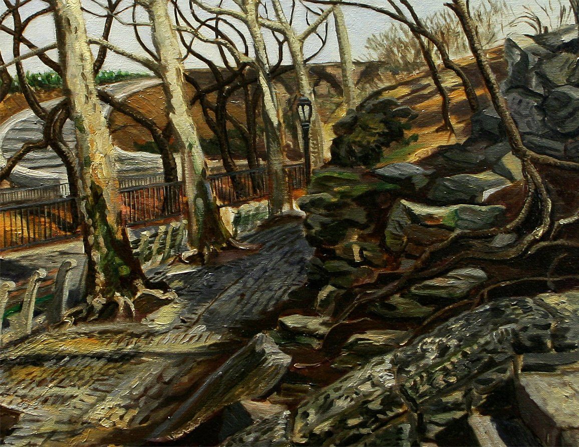 John Varriano, American Artist - Winter Park - Oil Painting on Canvas