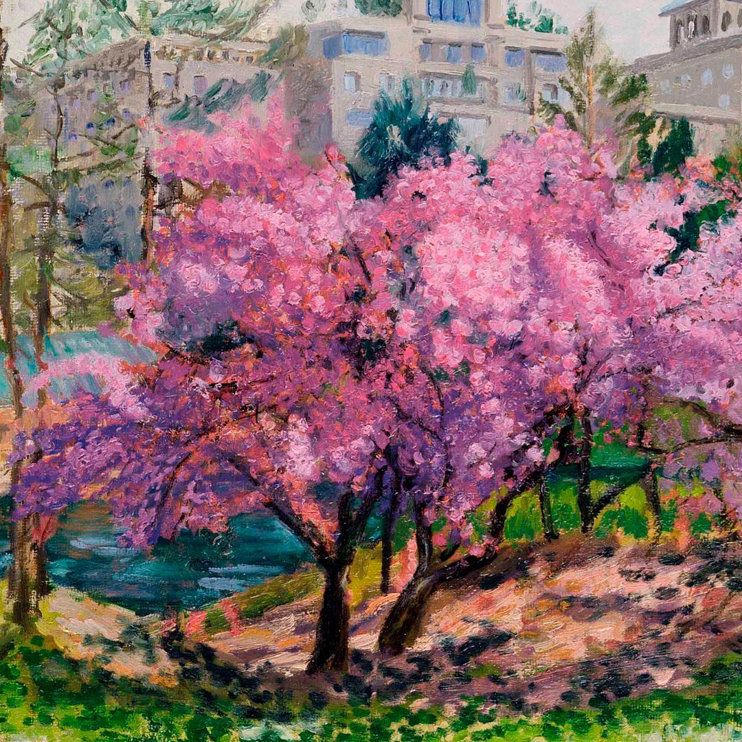 John Varriano American Artist Landscape Oil Painting: Central Park Spring