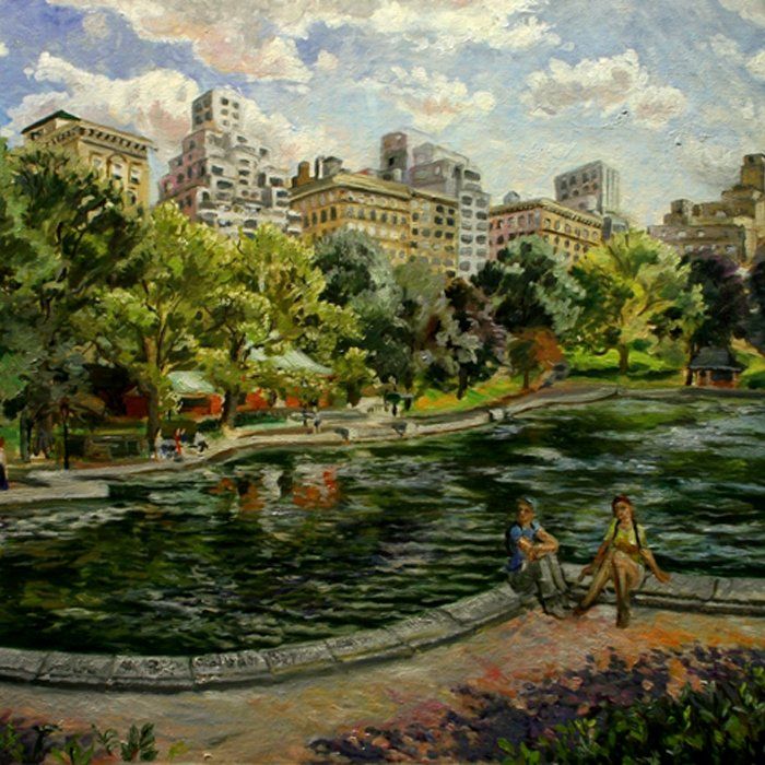 John Varriano American Artist Landscape Oil Painting: Central Park Summer