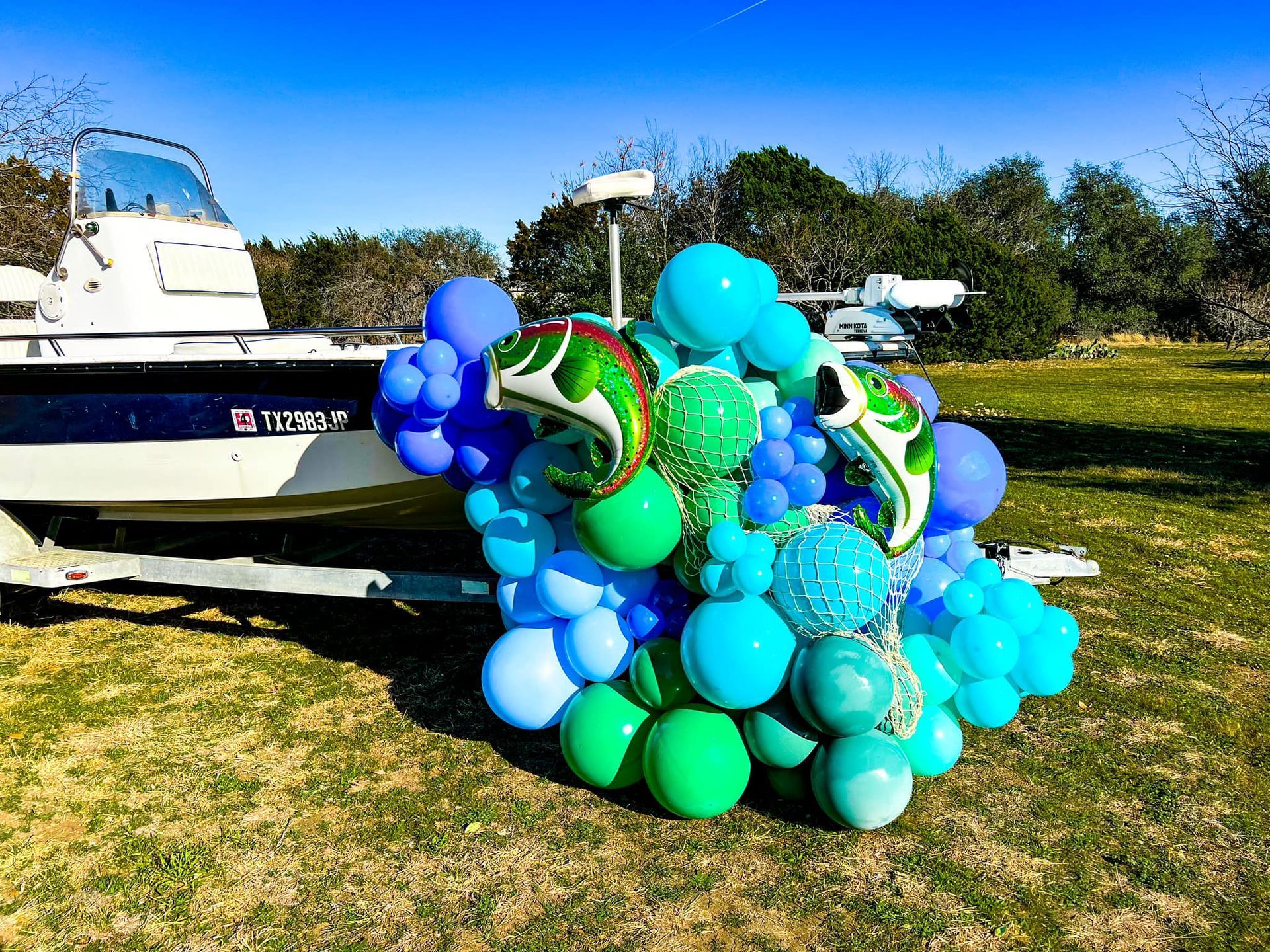 fishing boat balloon garland