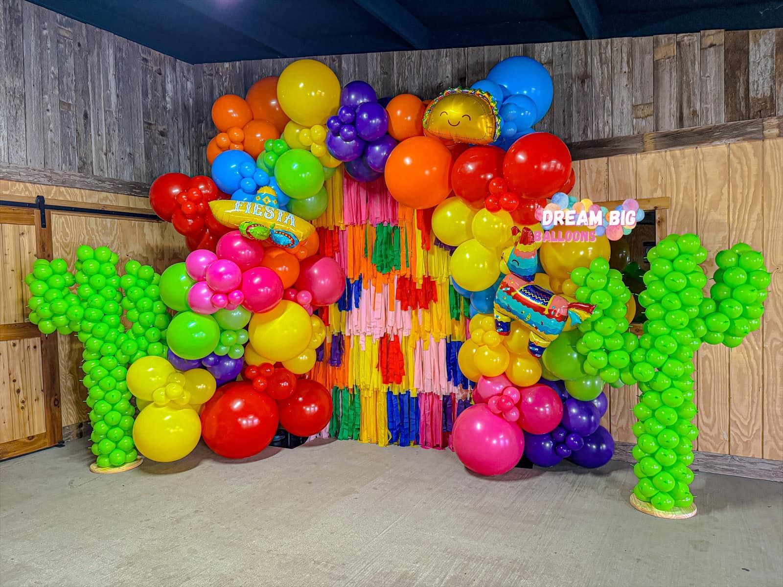 fiesta cactus balloon arch fringe valley mills texas