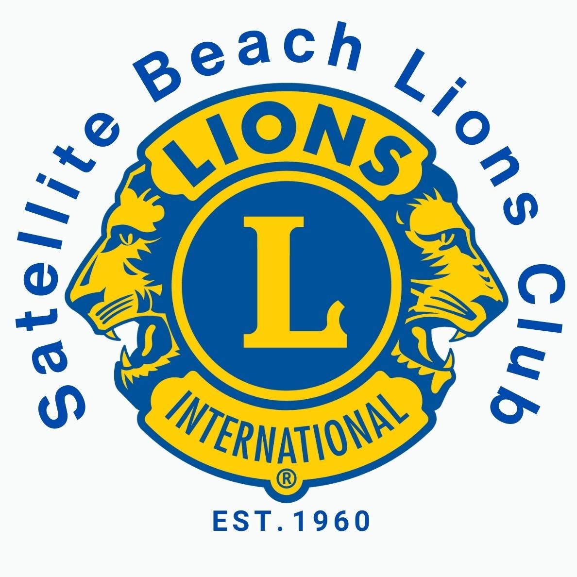 A logo for the satellite beach lions club