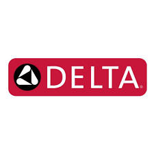 A red and white delta logo on a white background.