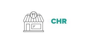 Icône de restaurant avec le texte « CHR ».
