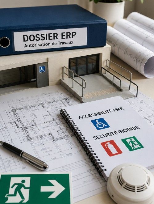 Dossier ERP avec plans et notices de sécurité incendie