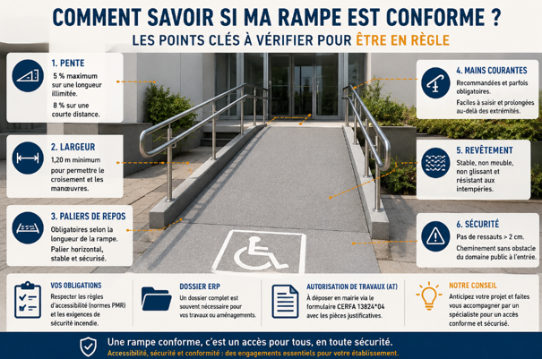 Rampe d'accès ERP conforme 