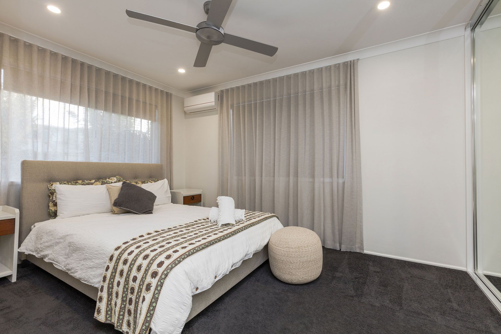 Stylish bedroom in new home