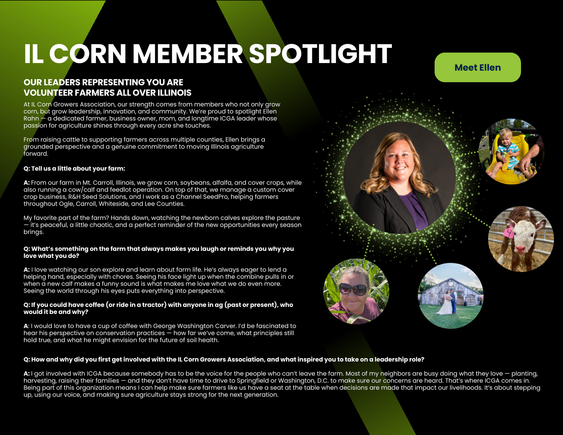 spotlight on ellen rahn and illinois farmer and an icga member