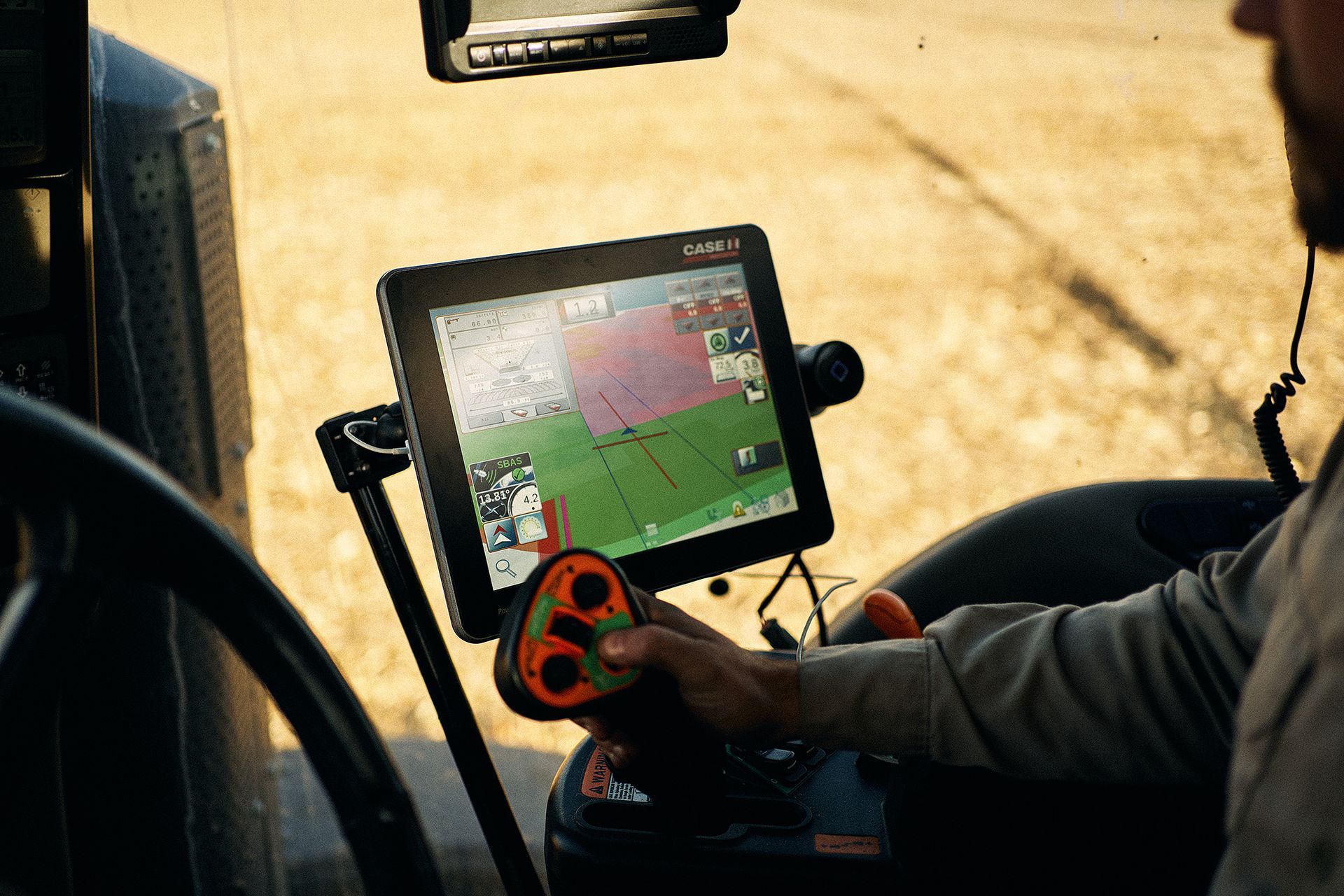 in the cab at harvest