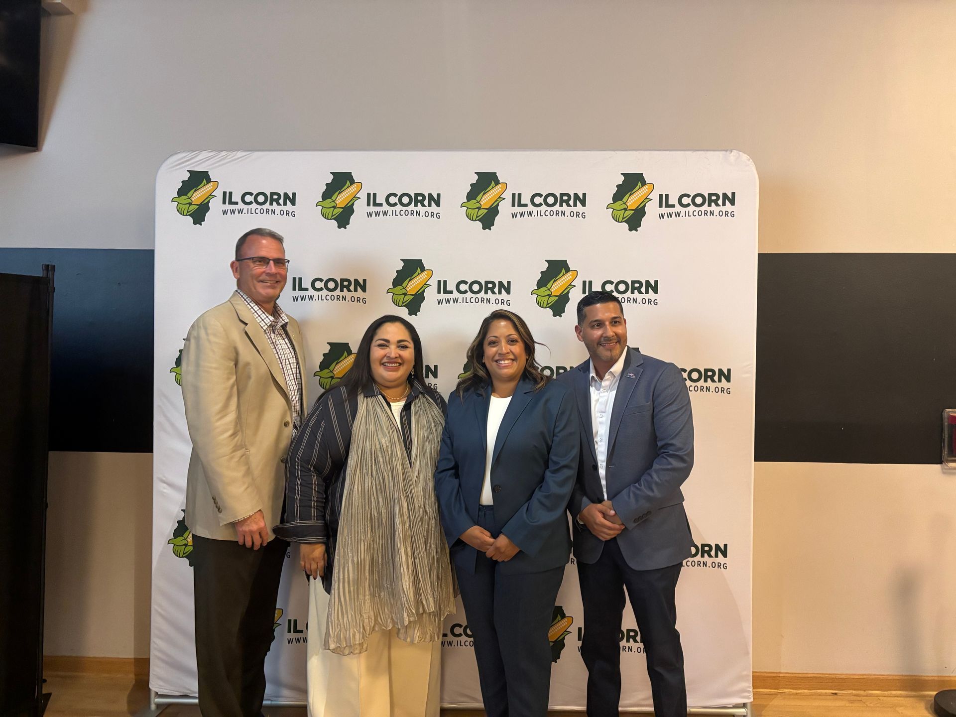IL Corn Marketing Board, Chris Gould; Sen. Celina Villenueva; Legislative Representative for SMART-TD Union, Orlando Rojas; and Consul General of Mexico in Chicago, Ambassador Reyna Torres