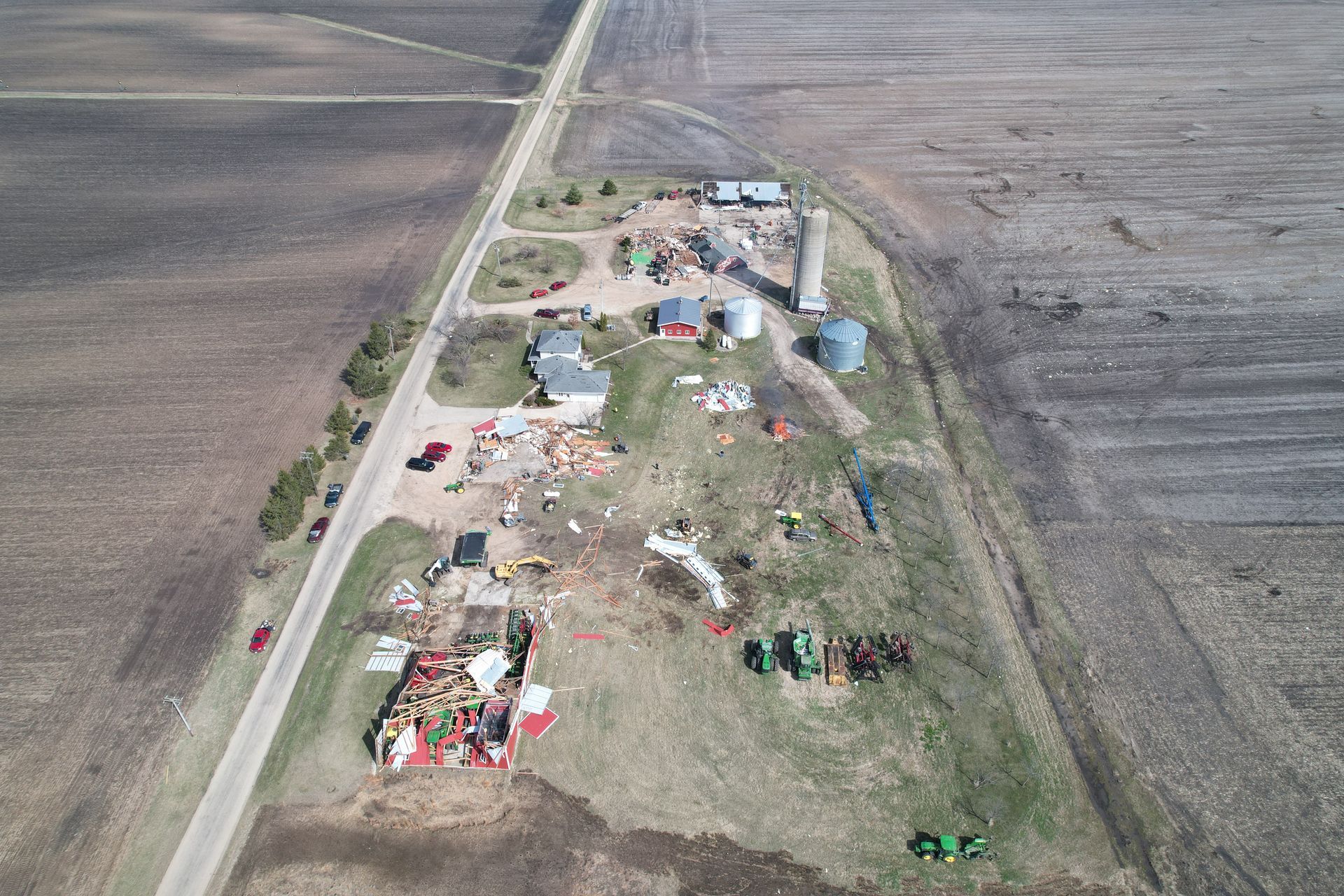 drone image don meyer farm tornado amboy il 2023