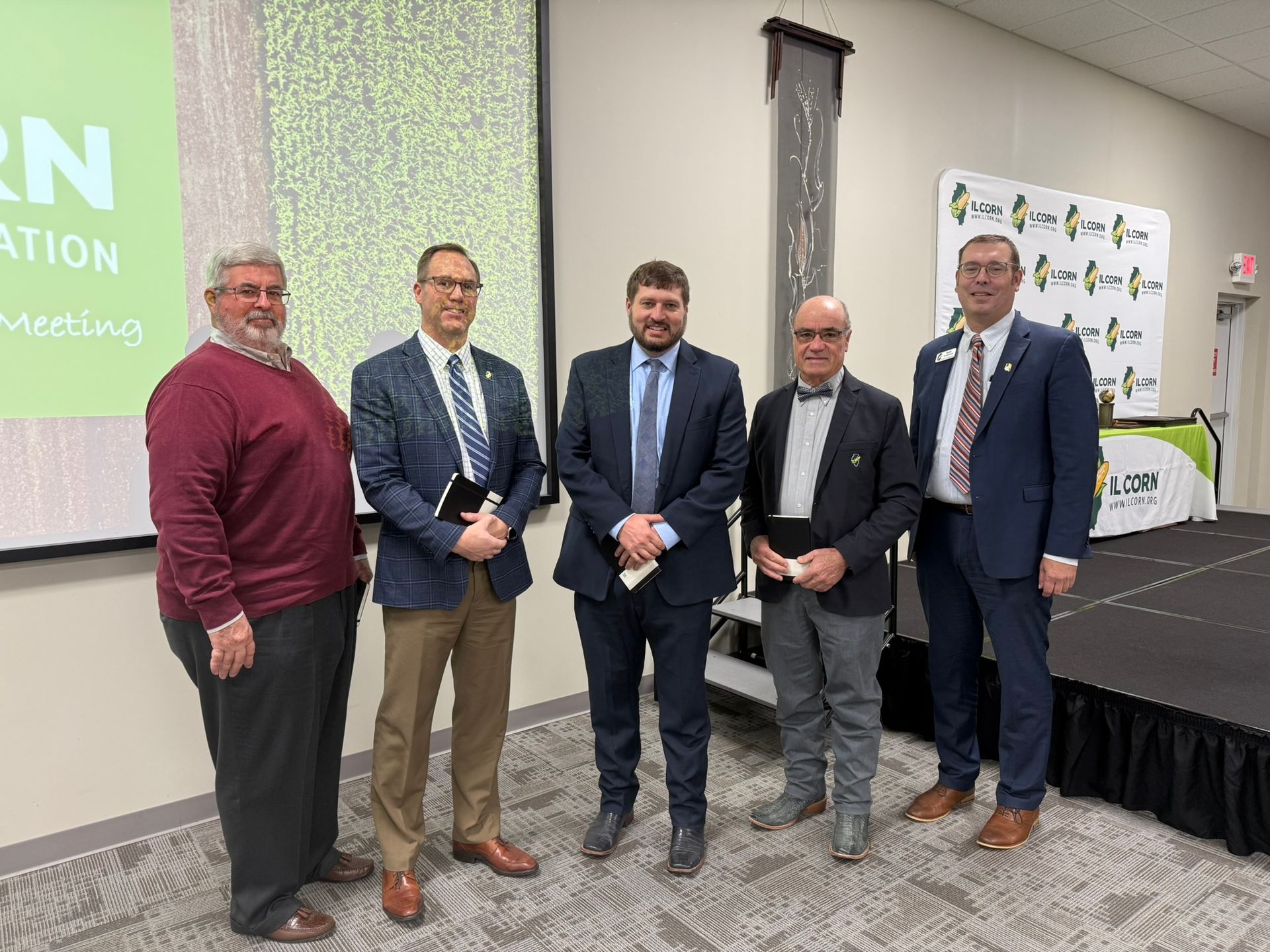 George Beutel representing Will County, Mike Shane representing Peoria County, Karl Faivre representing DeKalb County, Dale Haudrich representing Mon-Claire County, and Mark Bunselmeyer