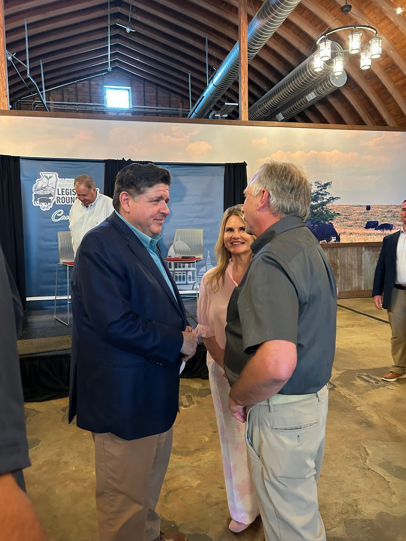 Gov. JB Pritzker, Liz Brown, and Rod Weinzierl